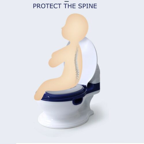 portable plastic Toilet seat with a cushion designed to protect the spine.