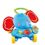 Colorful  musical toy elephant piano baby walker with wheels 