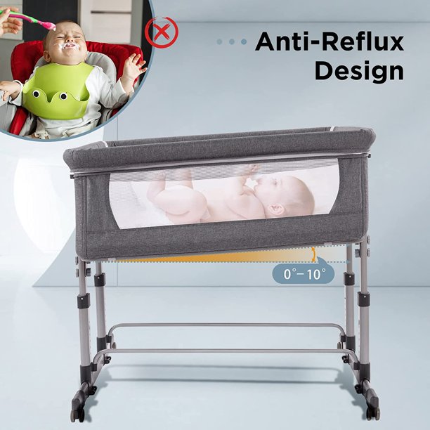 Baby crib with anti-reflux design .