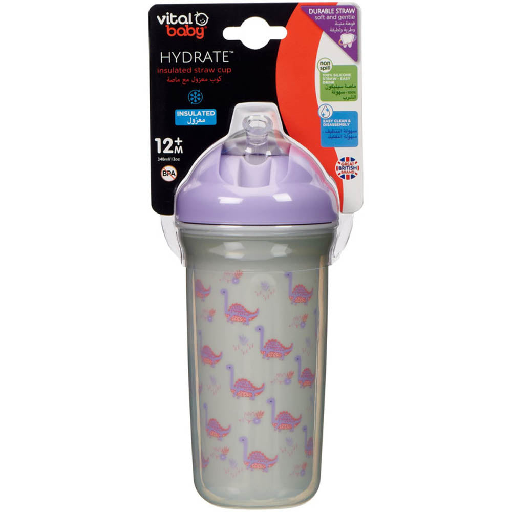  Vital Hydrtae Baby sippy cup with dinosaur pattern 