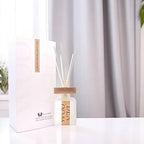 Wood Tone Diffuser & Candle With Luxury Packaging white musk .