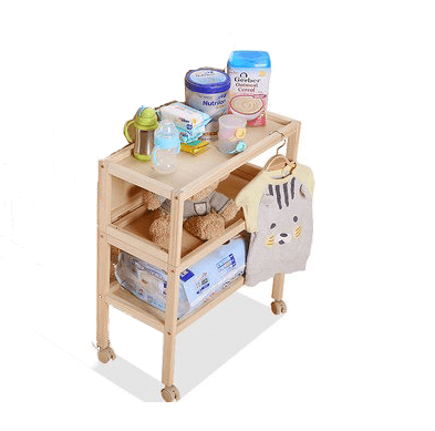 Wooden baby changing table .