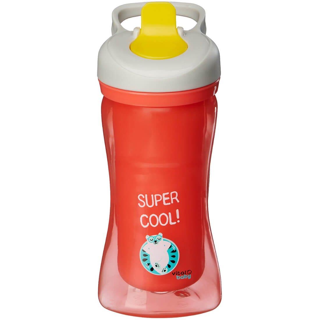  Vital hydrate Red water bottle with yellow cap 