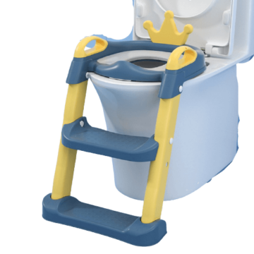 Children's potty training seat with step ladder and crown design .